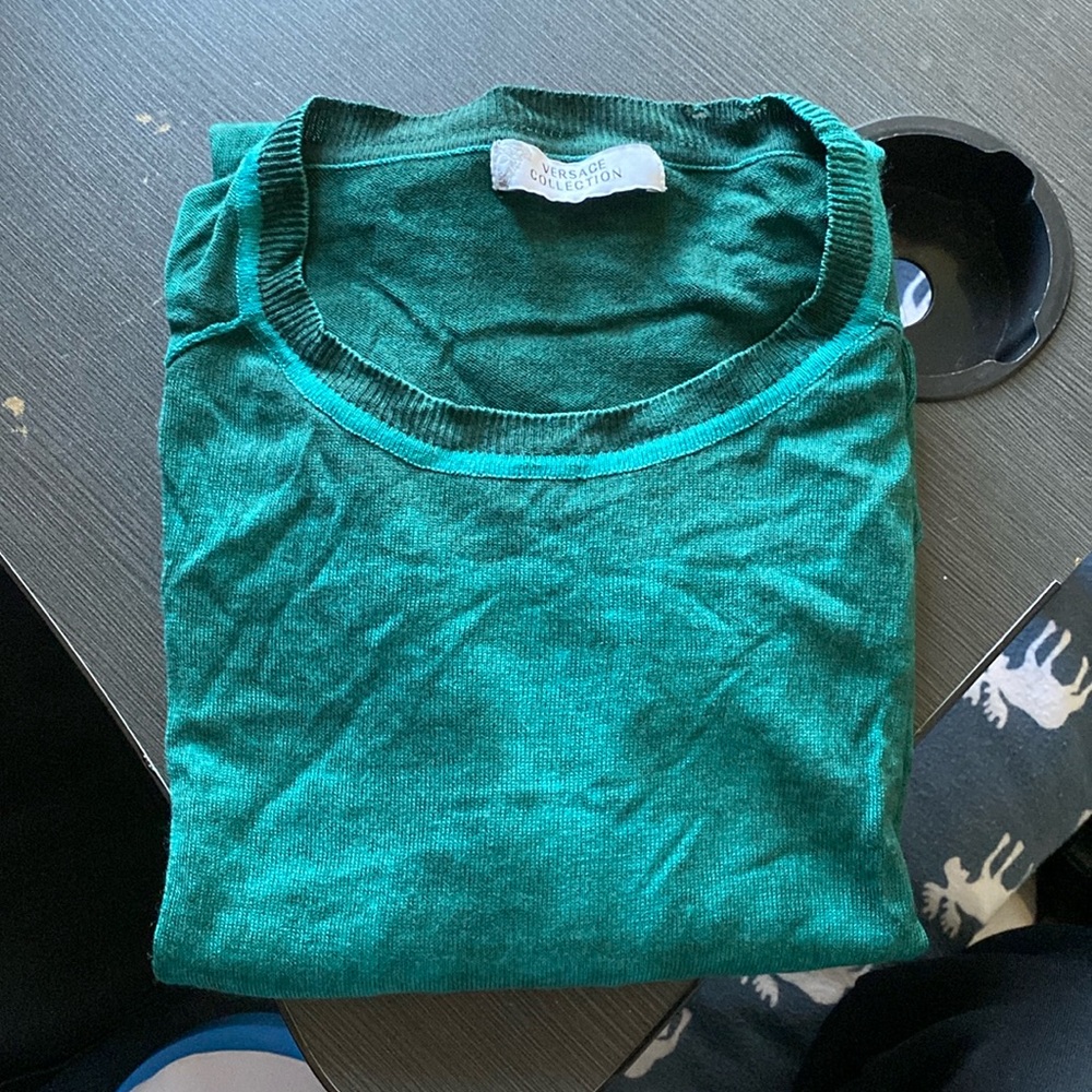 Mixed green Versace thin sweater, size XS, no sweat stains